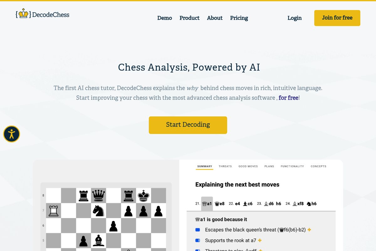 6. DecodeChess — Best for Deep Engine Analysis Explanations