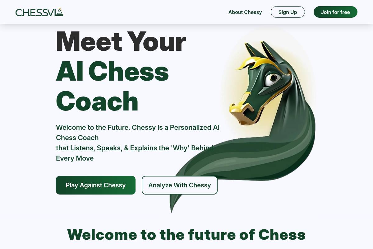 2. Chessvia (Chessy) — Best for Voice-Interactive AI Coaching