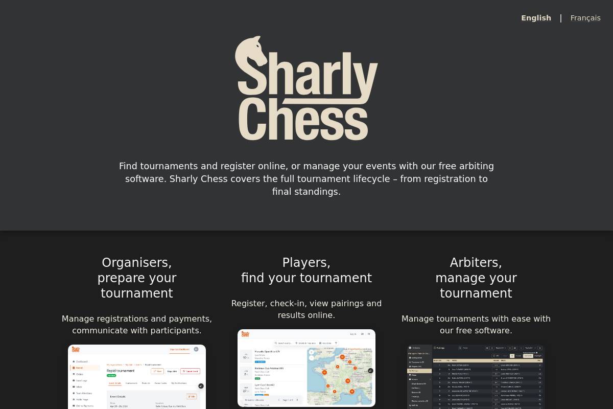 8. Sharly Chess — Best for Complete Tournament Lifecycle Management
