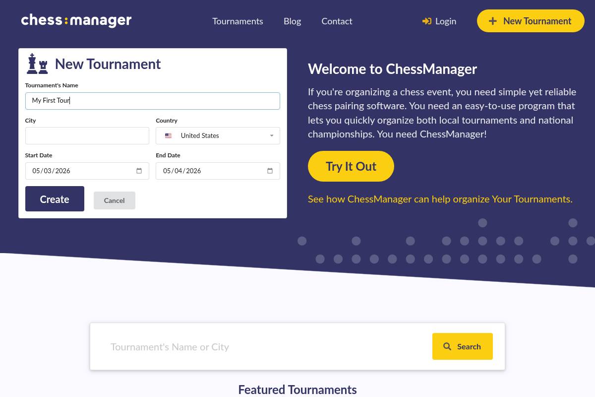 4. ChessManager — Best for User-Friendly Web-Based Tournament Software