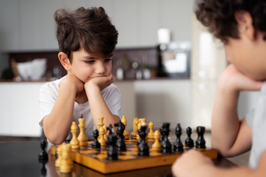 images of 2 chess partners training