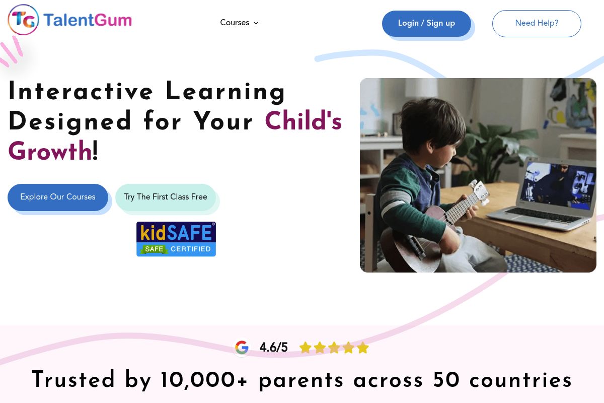 8. TalentGum — Best for Flexible Scheduling & Personalized Attention