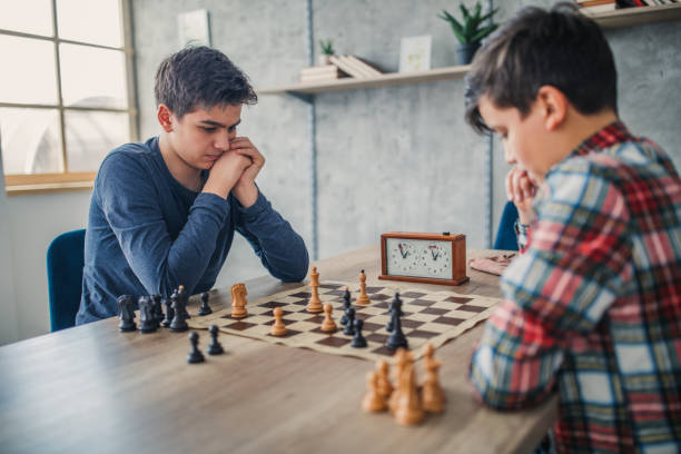 two people participating in online chess tournament